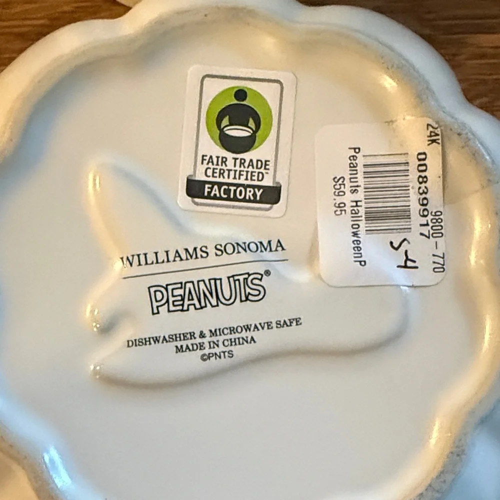 Rare Peanuts White & Orange Halloween Snack Bowls - Set of 4
